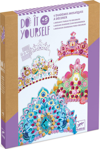 Креативен сет Djeco Do It Yourself Princess Crowns Mosaics, 4 круни, 5+