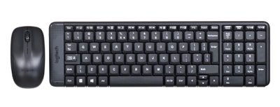 Set tastierë dhe maus Logitech MK220, Wireless, QWERTY, i zi