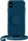 Këllëf telefoni Just Elegance Blue Sapphire, me Pop Grip dhe litar, për iPhone X XS, blu safir