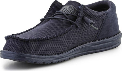 Këpucë slip on Hey Dude Wally Funk Mono për burra, material tekstil, shollë e lehtë, blu navy