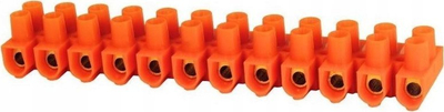 Klemë lidhëse Hq Terminal Strip 12-way, 4mm², portokalli