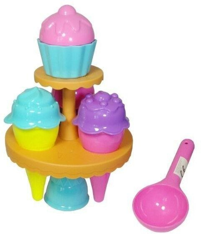 Set lodrash rëre Sand Molds Ice Cream, forma akulloreje, me lugë, shumëngjyrëshe