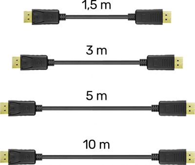 Kabllo Unitek DisplayPort (Y-C610BK), e zezë