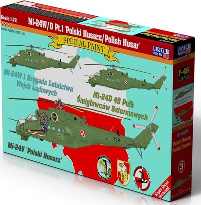 Set për maket MisterCraft Mi-24W D Polish Hussar, shkallë 1:72, helikopter lufte, shumëngjyrësh