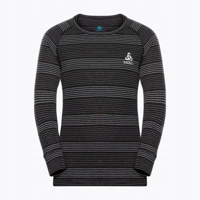 Set i të brendshmeve termike për fëmijë Odlo Active Warm, bluza me mëngë të gjata, pantallona të gjata, i zi