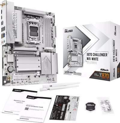 Pllaka amë ASRock X870 Challenger WiFi White, AM5, DDR5, ATX, e bardhë