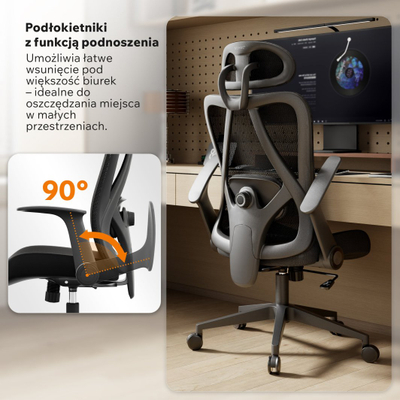 Karrige zyre SENSE7 Noxo, ergonomike, me mbështetëse koke, e zezë