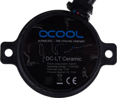 Pompa uji Alphacool DC-LT 2600, 12V DC, ultra e qetë, e zezë