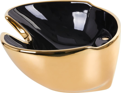 Lavaman flokësh Gabbiano Wash Bowl, ergonomik, për sallon, i artë me të zi