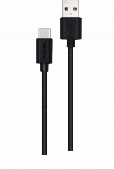Kабел УСБ Philips DLC3104A/00, УСБ А во УСБ Ц, 1.2m, црн