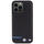 Kapak telefoni BMW Leather Carbon Blue Line për iPhone 15 Pro Max, lëkurë karboni, i zi me vijë blu