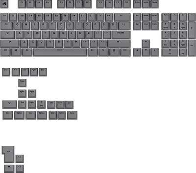 Set keycaps Glorious GPBT Basics Universal, 131 taste, PBT, gri Armor