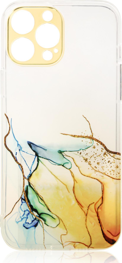 Futrollë telefoni Hurtel Marble Case për iPhone 13 Pro Max, xhel silikoni, dizajn mermeri, portokalli