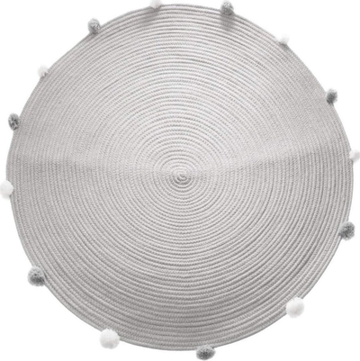 Tapet rrumbullak Atmosphera, pambuk, diametër 90 cm, gri