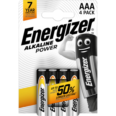 Bateri alkaline Energizer Alkaline Power AAA LR03, 1.5V, paketim 4 copë
