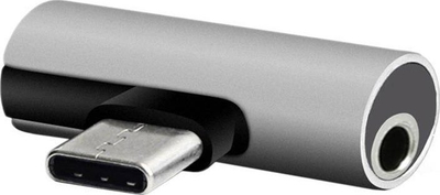 Adapter audio AK291E, USB C në 3.5mm, port karikimi USB C, argjendtë
