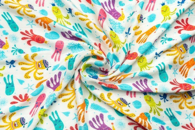Pelenë bambuje për bebe Bamboo Diaper Octopus, 75x75cm, shumë thithëse, shumëngjyrëshe