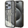 Mbulesë telefoni Guess Liquid Glitter Gold Stripes për iPhone 15 Pro, hard case, transparente me shkëlqim, e zezë