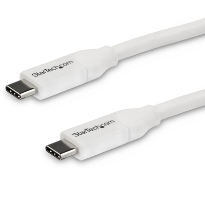 Kabllo StarTech.com USB-C në USB-C, 5A PD, 4 m, USB 2.0, e bardhë