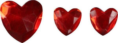 Самолепливи декоративни кристали Titanum Crystal Hearts, форма срце, повеќебојни