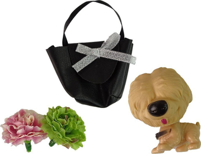 Kukull LeanToys Emily me qenush edhe çantë, 30 cm, për kalamaj 3+, me ngjyrë blu të errët