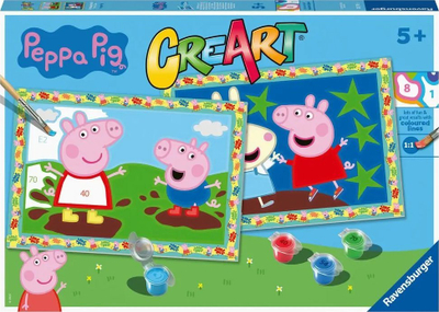 Set pikturimi Ravensburger CreArt Peppa Pig, pikturo sipas numrave, 22x32cm, shumëngjyrësh