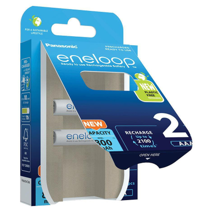 Bateri të rikarikueshme Panasonic Eneloop AAA, 800mAh, set 2 copë, blu
