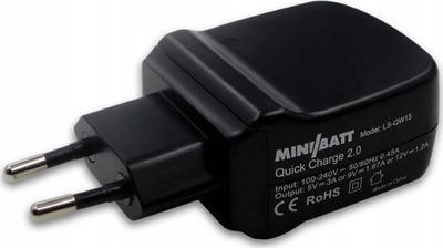 Полнач за ѕид OPO USB A, Quick Charge 3.0, европски приклучок, црн