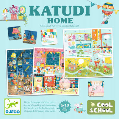 Loja shoqërore Djeco Katudi Home Family Bingo, 5+ vjeç, për 3 4 lojtarë, shumëngjyrëshe