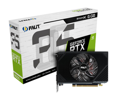 Kartë grafike Palit GeForce RTX 3050 StormX, 6GB GDDR6, PCIe 4.0, e zezë