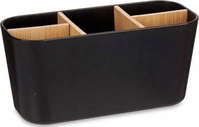 Organizues banjoje Berilo oval, me 5 ndarje, bambu edhe plastikë, i zi