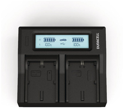 Karikues baterish Duracell Dual, për Canon LP-E6 LP-E6N, i zi