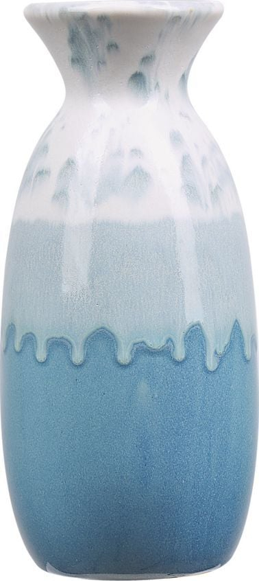 Vazo dekorative Beliani CHALCIS, stoneware, 25cm, blu e bardhë