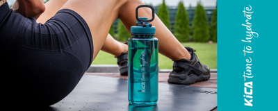 Shishe sportive KiCA SB01, 1000 ml, plastik PC, e bardhë
