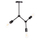 Llambë tavani Lighty HM7404.11, 3 llamba, metal, e zezë