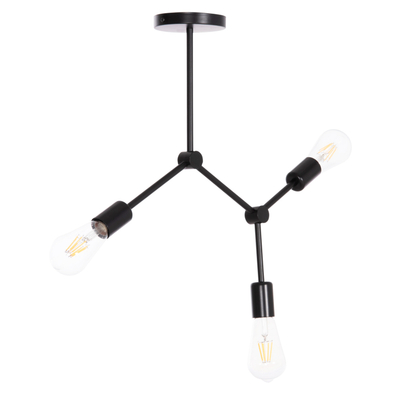 Llambë tavani Lighty HM7404.11, 3 llamba, metal, e zezë