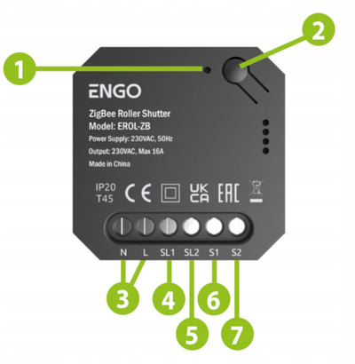 Modul për roleta Engo Smart EROL ZB, Zigbee, montim i fshehtë