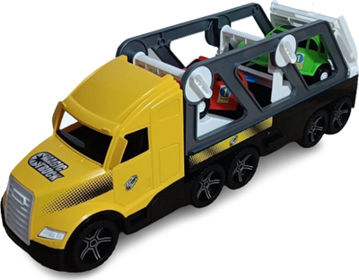 Lodër kamion transportues Wader Magic Truck Action Retro, 79 cm, me makina të vogla shumëngjyrëshe