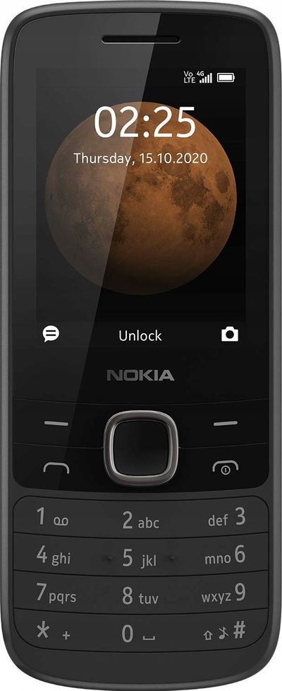 Telefoni Nokia 225 4G Dual SIM, tastierë fizike, VoLTE, i zi