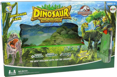 Lodër gjujtjeje Leantoys Dinosaurs, pistoletë me shkumë, objektiva dinosauri, jeshile