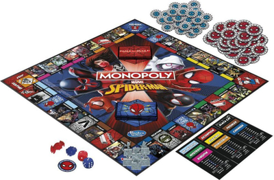 Lojë tavoline Hasbro Monopoly Marvel Spider Man, 2 6 lojtarë, mbi 8 vjeç, shumëngjyrëshe