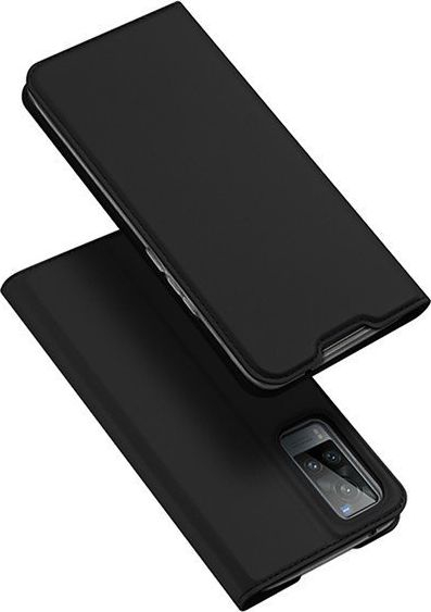 Kësulë me kapak Dux Ducis Skin Pro për Vivo X60, funksion mbajtëse, xhep për kartë, e zezë