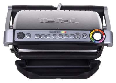 Grill elektrik Tefal OptiGrill+ GC712D, sipërfaqe jo ngjitëse, inox, gri