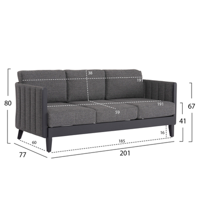 Set kopshti lounge 4-pjesësh Larry (HM6188.01), gri