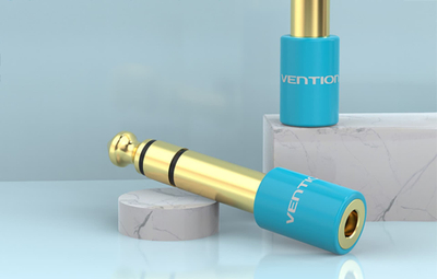 Adapter audio Vention, spinë 6.3mm mashkull në 3.5mm femër, blu