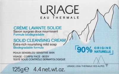 Sapun krem pastrues Uriage Solid Cleansing Cream, për lëkurë të ndjeshme, 125g, i bardhë