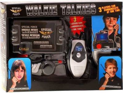 Lodër walkie talkie policie 3 në 1, 2 radiolidhje dore, stacion bazë, bardhë e zezë