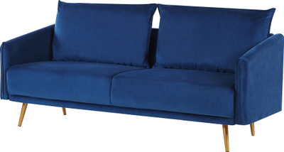Divan MAURA Velvet, 3 vende, kadife, blu e errët
