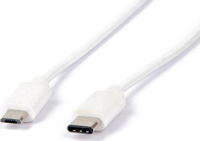 Kabllo USB LMP USB C në microUSB, 1 m, 3A, e bardhë
