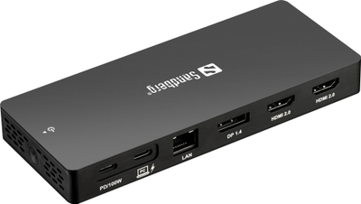 Docking station Sandberg USB-C 13in1 DockingStation Pro, PD, me lexues kartash, gri